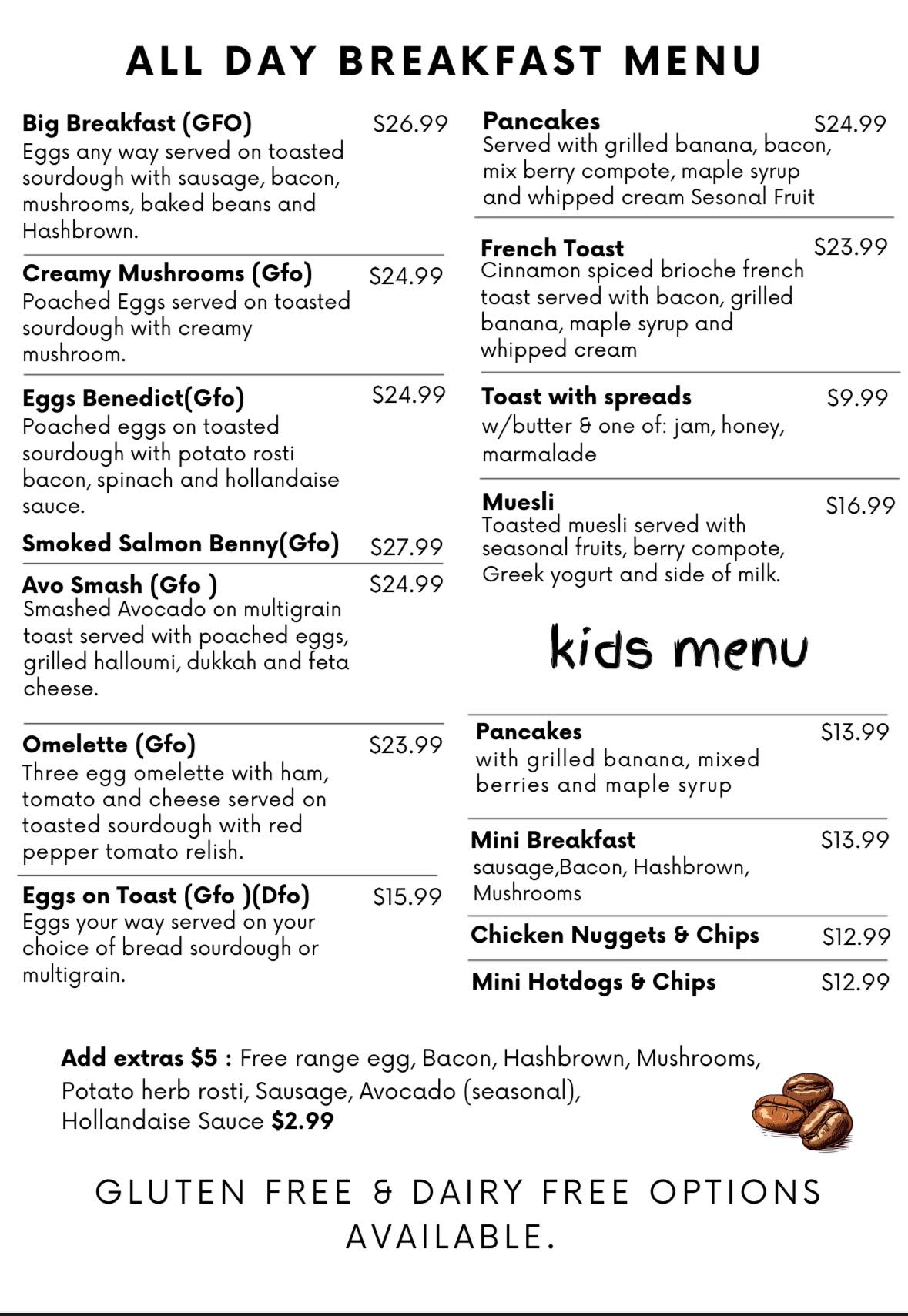 Breakfast Menu